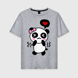 Женская футболка оверсайз Panda girl