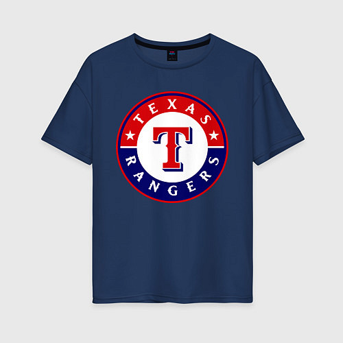 Женская футболка оверсайз Texas Rangers / Тёмно-синий – фото 1