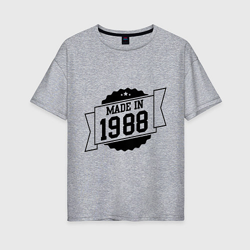 Женская футболка оверсайз Made in 1988 / Меланж – фото 1