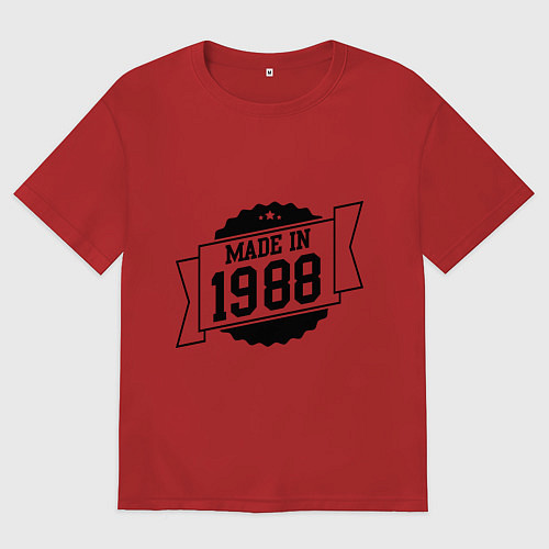 Женская футболка оверсайз Made in 1988 / Красный – фото 1