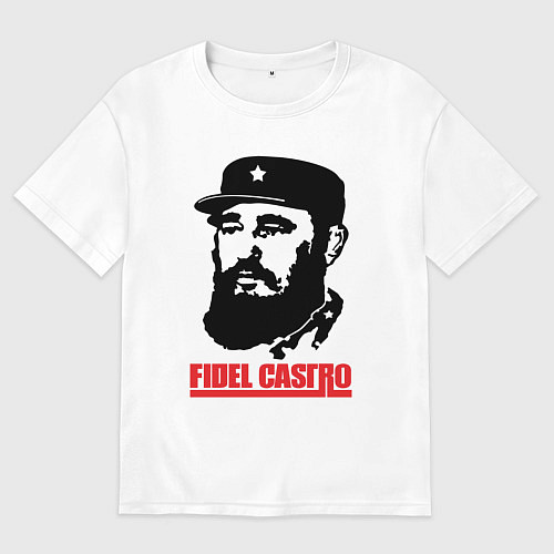 Женская футболка оверсайз Fidel Castro / Белый – фото 1