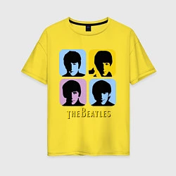 Женская футболка оверсайз The Beatles: pop-art