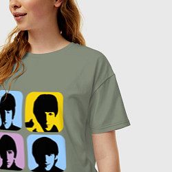 Футболка оверсайз женская The Beatles: pop-art, цвет: авокадо — фото 2