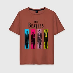 Женская футболка оверсайз Walking Beatles
