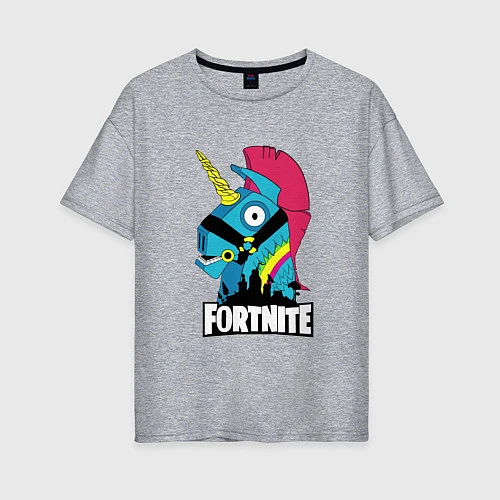 Женская футболка оверсайз Fortnite Unicorn / Меланж – фото 1