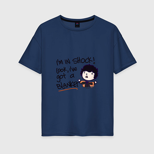 Женская футболка оверсайз Шерлок / Тёмно-синий – фото 1