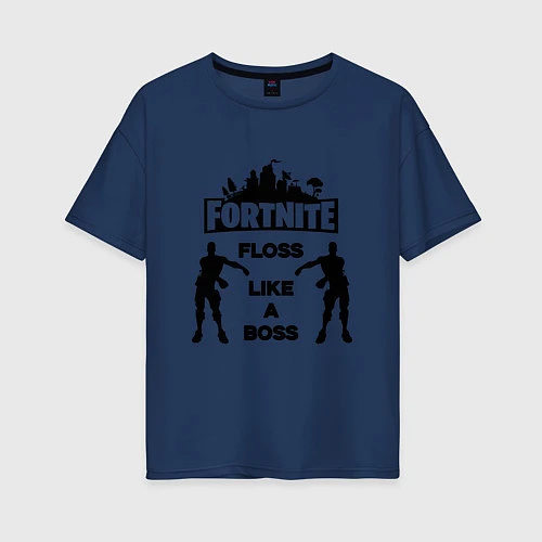 Женская футболка оверсайз Fortnite Floss / Тёмно-синий – фото 1