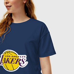 Футболка оверсайз женская LA Lakers, цвет: тёмно-синий — фото 2