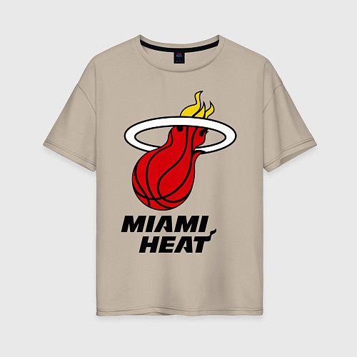 Женская футболка оверсайз Miami Heat-logo / Миндальный – фото 1