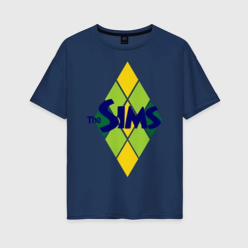 Женская футболка оверсайз The Sims / Тёмно-синий – фото 1