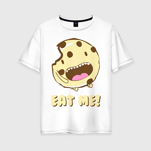 Женская футболка оверсайз Cake: Eat me! / Белый – фото 1