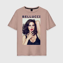 Женская футболка оверсайз Monica Bellucci: Red lips