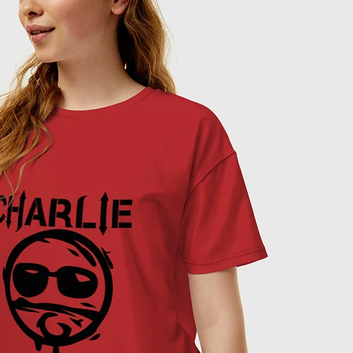 Женская футболка оверсайз HU: Charlie Scene / Красный – фото 3