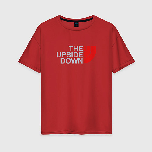 Женская футболка оверсайз The Upside Down / Красный – фото 1