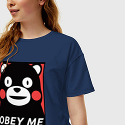 Футболка оверсайз женская Kumamon: Obey Me, цвет: тёмно-синий — фото 2