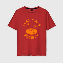 Футболка оверсайз женская Flat Mars Society, цвет: красный