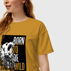 Футболка оверсайз женская Born to be Wild, цвет: горчичный — фото 2