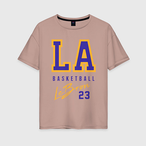 Женская футболка оверсайз Lebron 23: Los Angeles / Пыльно-розовый – фото 1