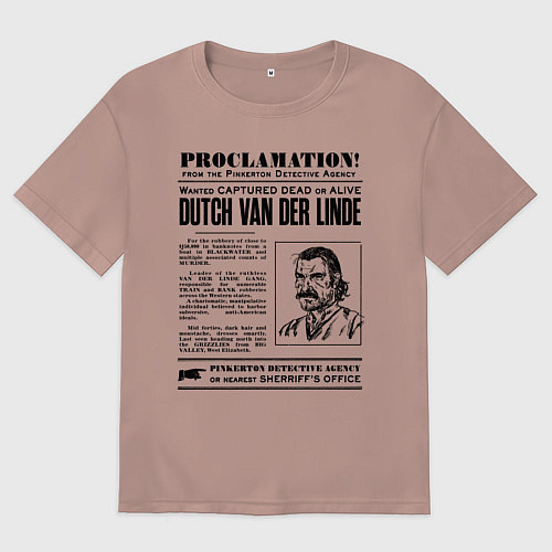 Женская футболка оверсайз RDR II: Proclamation / Пыльно-розовый – фото 1