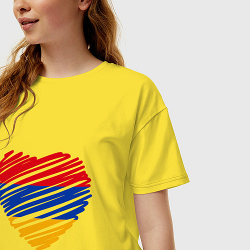 Женская футболка оверсайз Сердце Армении / Желтый – фото 3