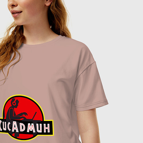 Женская футболка оверсайз Парк Сисадмина / Пыльно-розовый – фото 3