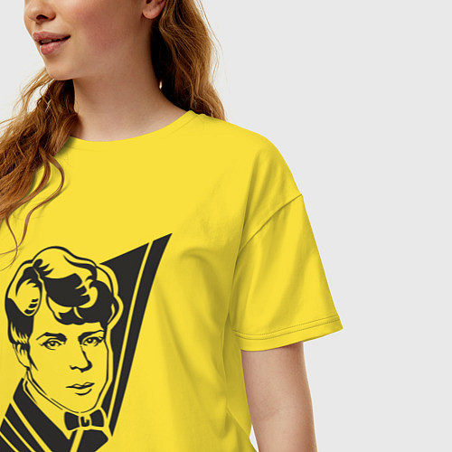 Женская футболка оверсайз Юный Есенин / Желтый – фото 3