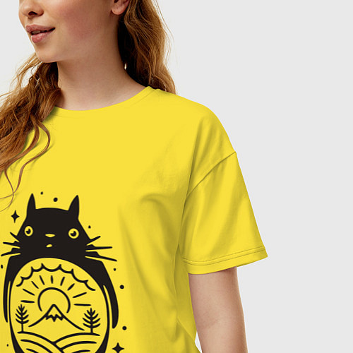 Женская футболка оверсайз Narute Totoro / Желтый – фото 3