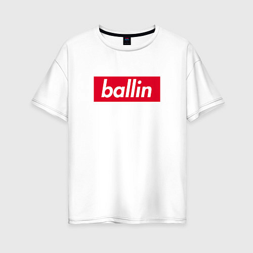 Женская футболка оверсайз Ballin Kizaru / Белый – фото 1
