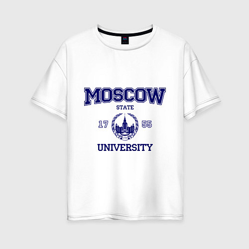 Женская футболка оверсайз MGU Moscow University / Белый – фото 1