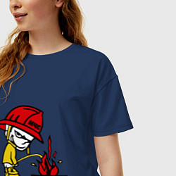 Футболка оверсайз женская Ручной пожарник, цвет: тёмно-синий — фото 2