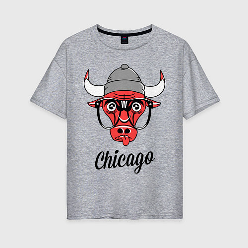 Женская футболка оверсайз Chicago SWAG / Меланж – фото 1