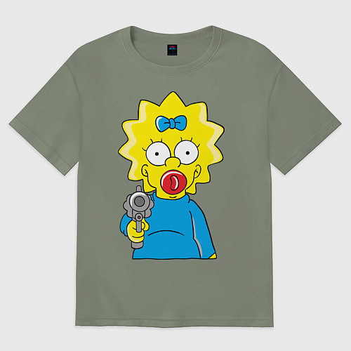 Женская футболка оверсайз Мэгги с револьвером / Авокадо – фото 1