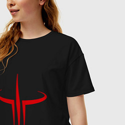 Футболка оверсайз женская Quake logo, цвет: черный — фото 2