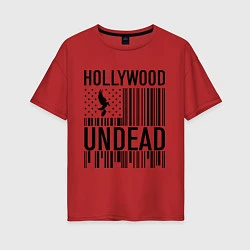 Женская футболка оверсайз Hollywood Undead: flag