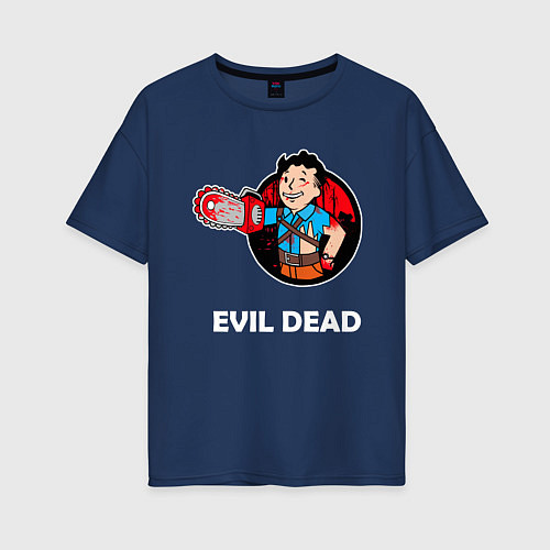 Женская футболка оверсайз Fallout: Evil Dead / Тёмно-синий – фото 1