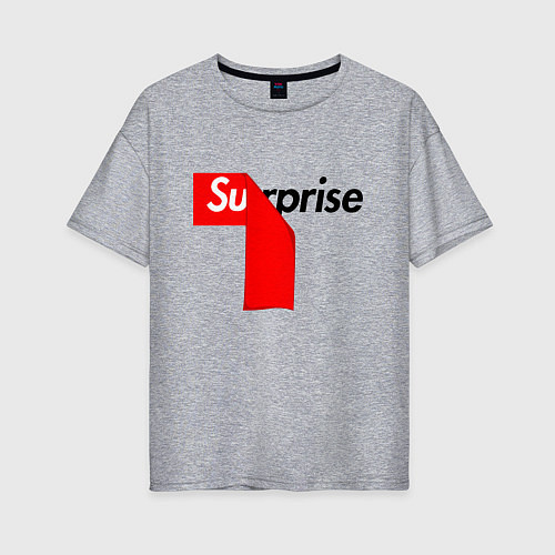 Женская футболка оверсайз Supreme Surprise / Меланж – фото 1
