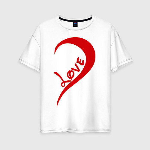 Женская футболка оверсайз One love: for him / Белый – фото 1