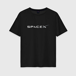 Футболка оверсайз женская SpaceX, цвет: черный