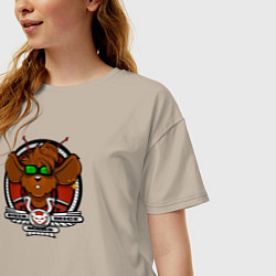 Футболка оверсайз женская Biker Mice from Mars Throttle, цвет: миндальный — фото 2