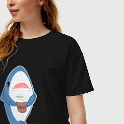 Футболка оверсайз женская Hype Shark, цвет: черный — фото 2
