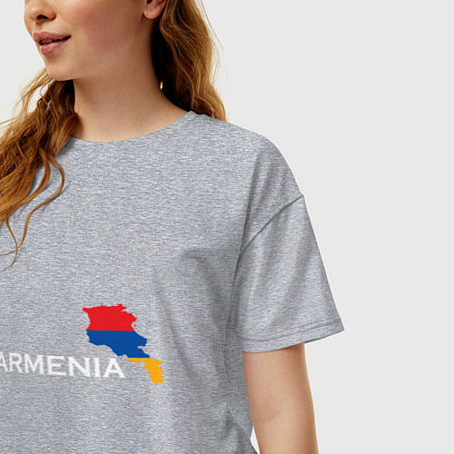 Женская футболка оверсайз Армения / Меланж – фото 3
