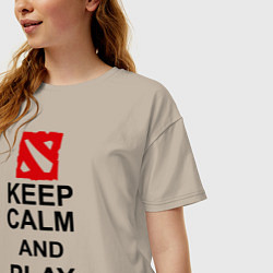 Футболка оверсайз женская Keep Calm & Play Dota, цвет: миндальный — фото 2