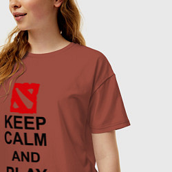 Футболка оверсайз женская Keep Calm & Play Dota, цвет: кирпичный — фото 2