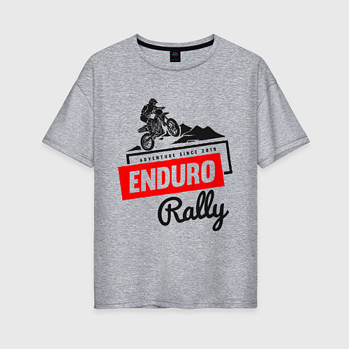 Женская футболка оверсайз Enduro Rally / Меланж – фото 1
