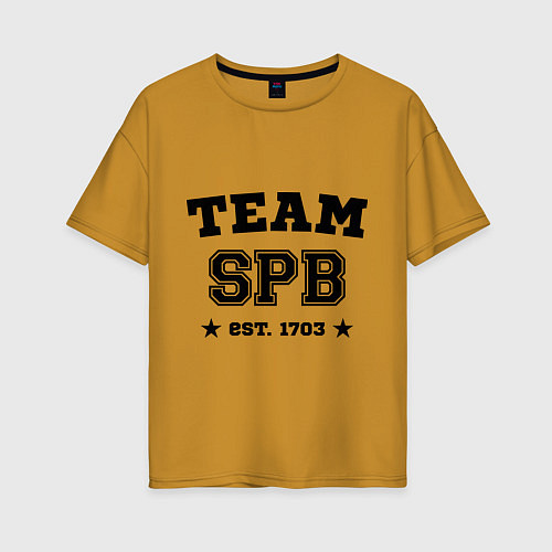 Женская футболка оверсайз Team SPB est. 1703 / Горчичный – фото 1