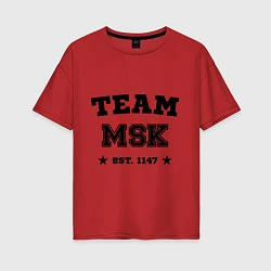 Женская футболка оверсайз Team MSK est. 1147