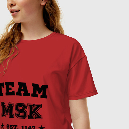 Женская футболка оверсайз Team MSK est. 1147 / Красный – фото 3