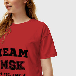 Футболка оверсайз женская Team MSK est. 1147, цвет: красный — фото 2
