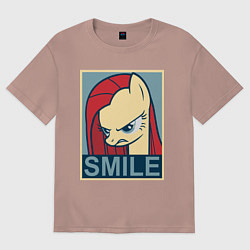 Футболка оверсайз женская MLP: Smile, цвет: пыльно-розовый