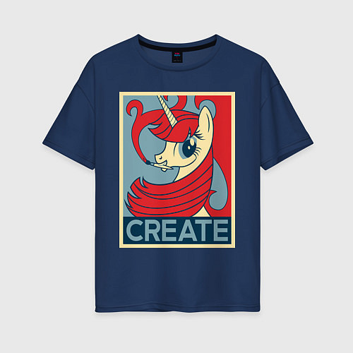 Женская футболка оверсайз MLP: Create / Тёмно-синий – фото 1